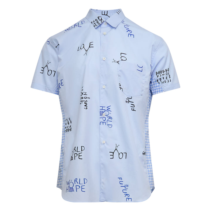 COMME des GARCONS SHIRT All-Over Words Printed Short Sleeve Shirt – Available at Club 21, Official Retailer in Singapore, Malaysia & Thailand with Global Shipping Online