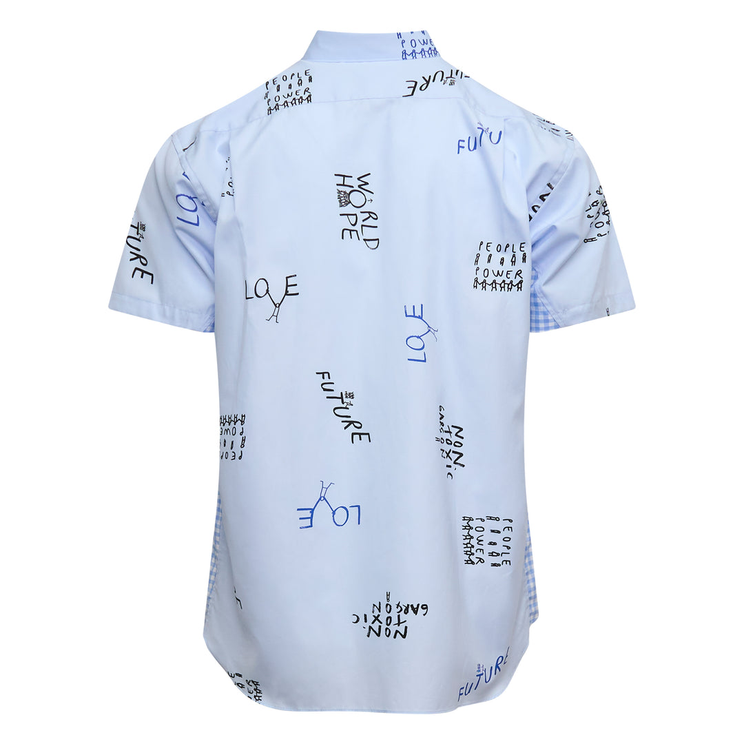 COMME des GARCONS SHIRT All-Over Words Printed Short Sleeve Shirt – Available at Club 21, Official Retailer in Singapore, Malaysia & Thailand with Global Shipping Online