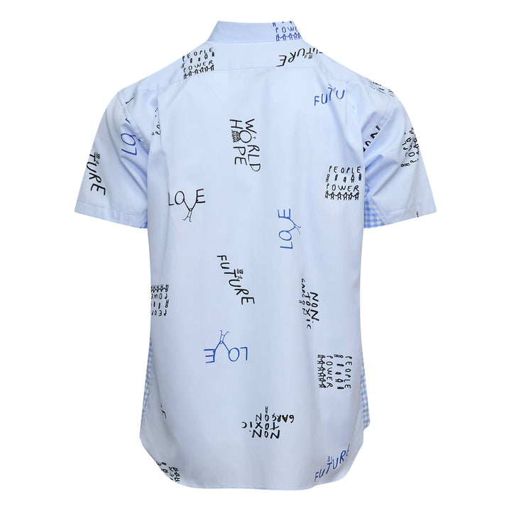 COMME des GARCONS SHIRT All-Over Words Printed Short Sleeve Shirt – Available at Club 21, Official Retailer in Singapore, Malaysia & Thailand with Global Shipping Online