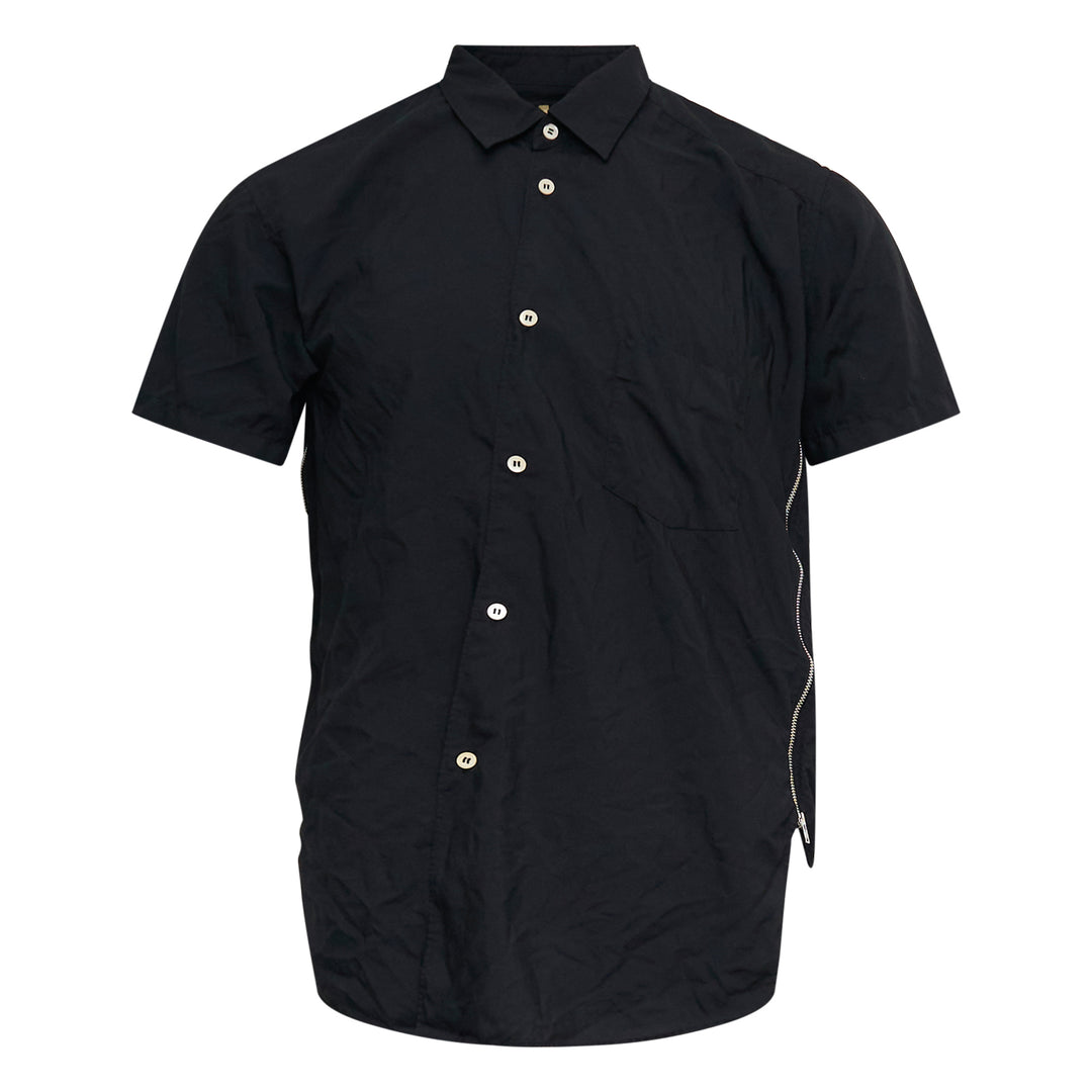 COMME des GARCONS SHIRT Black Front-Side Zip Detail Short Sleeve Shirt – Available at Club 21, Official Retailer in Singapore, Malaysia & Thailand with Global Shipping Online
