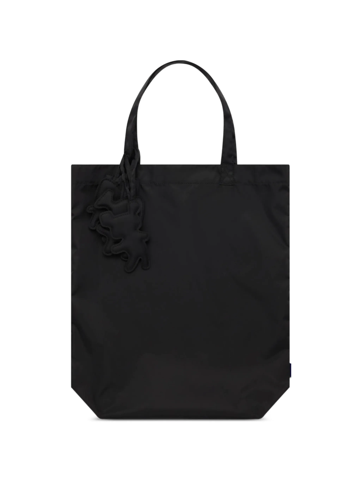 Top Handle Black Nylon Tote