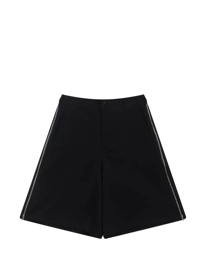 Black Side Zip Detail Shorts