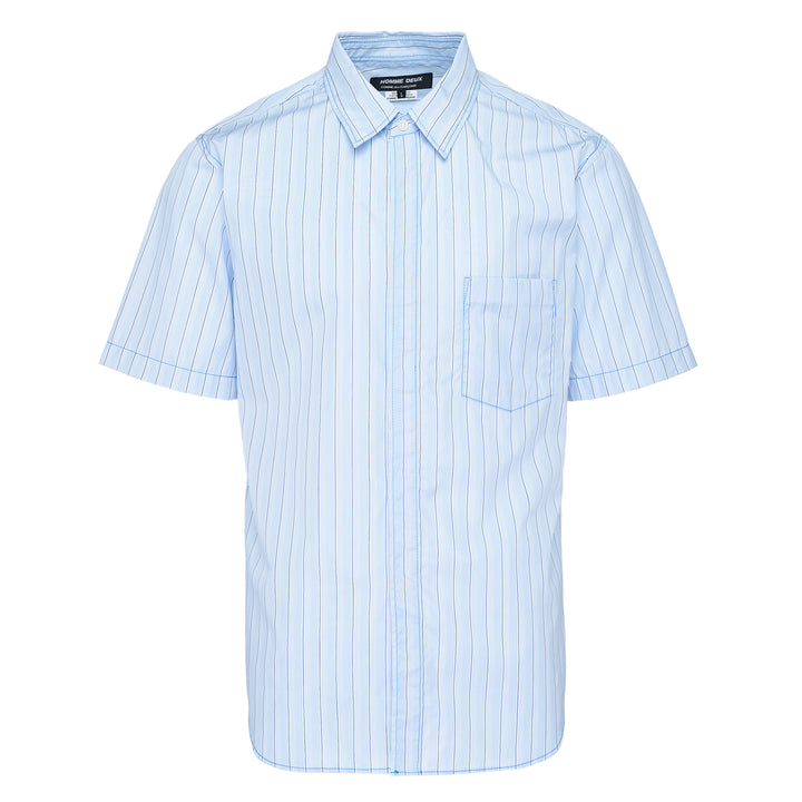 Stripe Classic Short Sleeve Button-Up Shirt