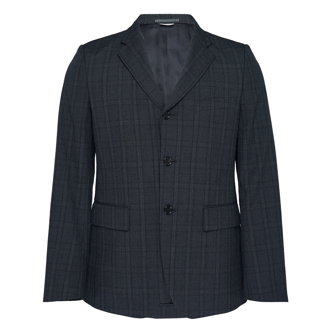 Wool Gabardine Check Jacket