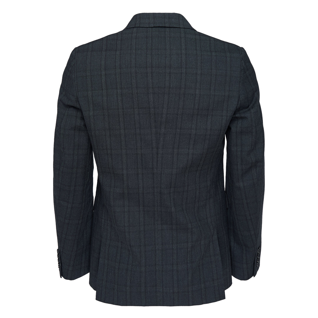 Wool Gabardine Check Jacket
