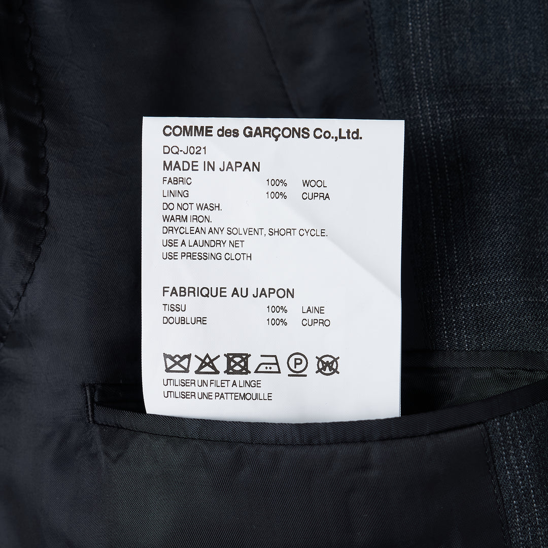 Wool Gabardine Check Jacket
