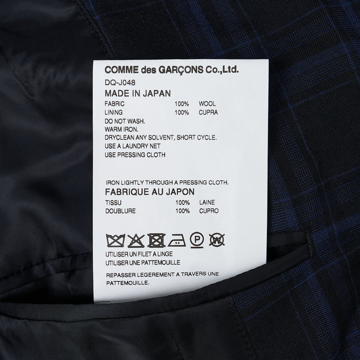 Wool Blue Check Striped Jacket