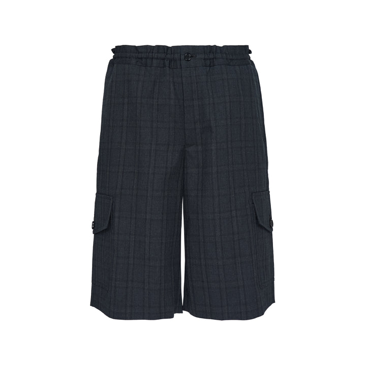 Checkered Elastic Band Shorts