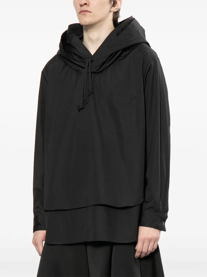 Drawstring Hood Long Sleeve Shirt