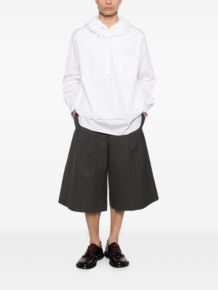 Drawstring Hood Long Sleeve Shirt