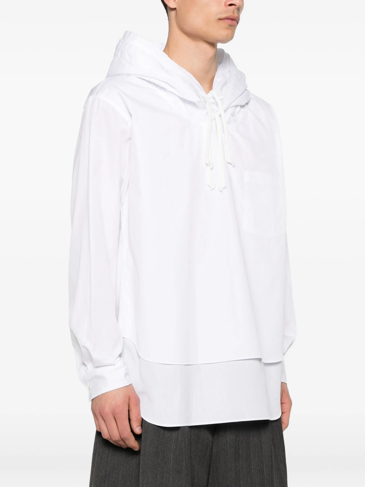 Drawstring Hood Long Sleeve Shirt