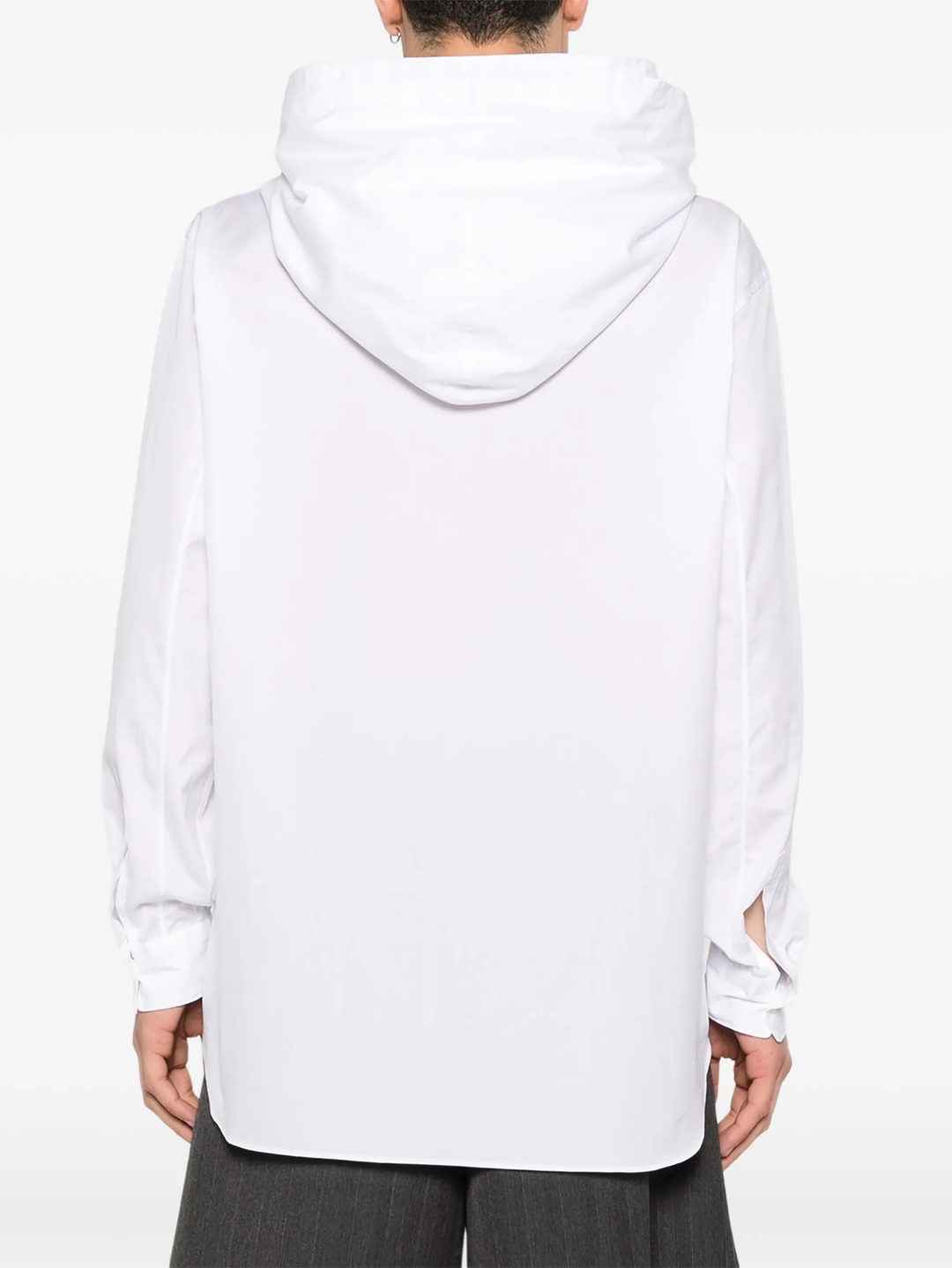 Drawstring Hood Long Sleeve Shirt