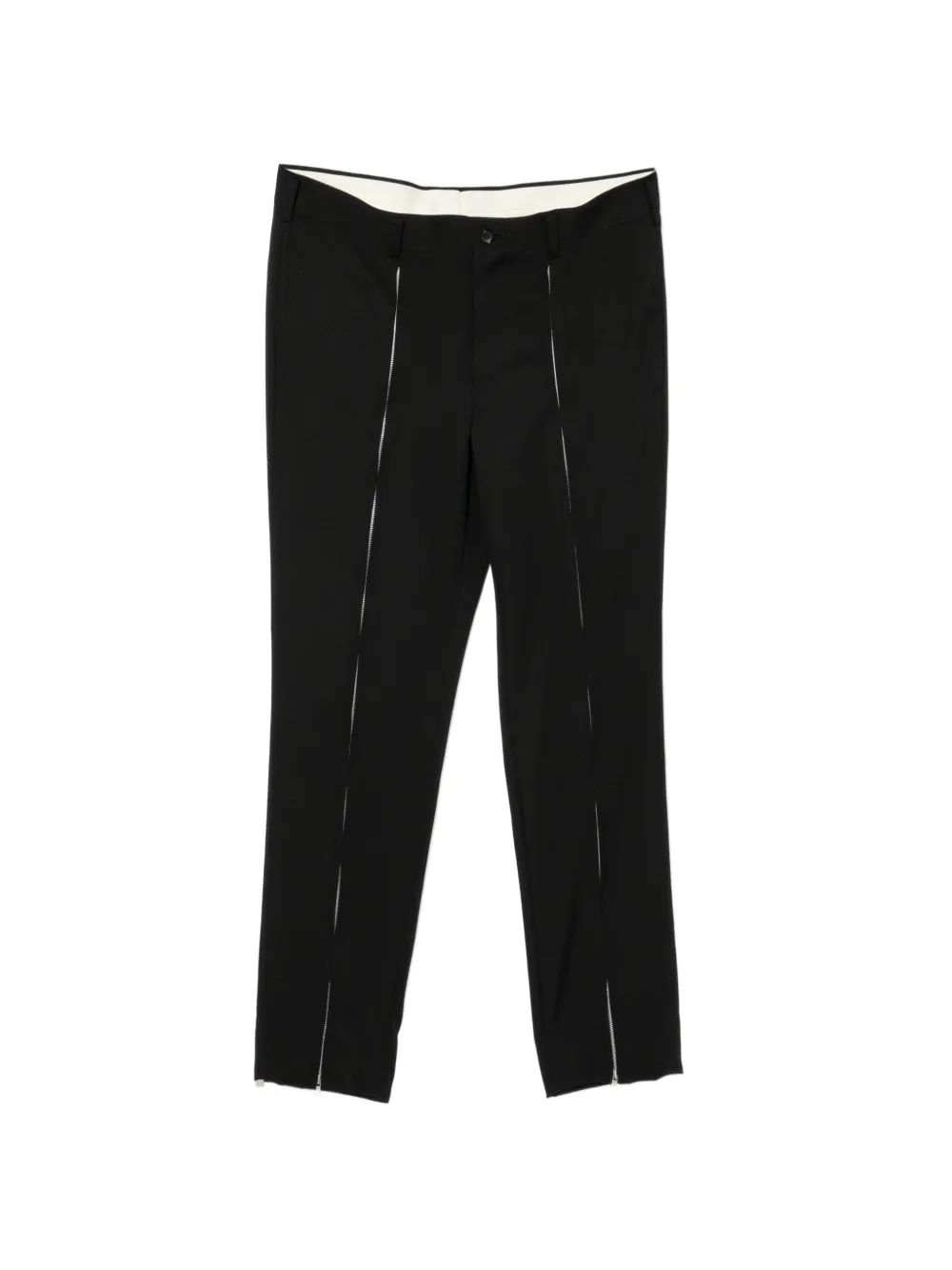 Zip-Up Detail Wool Pants