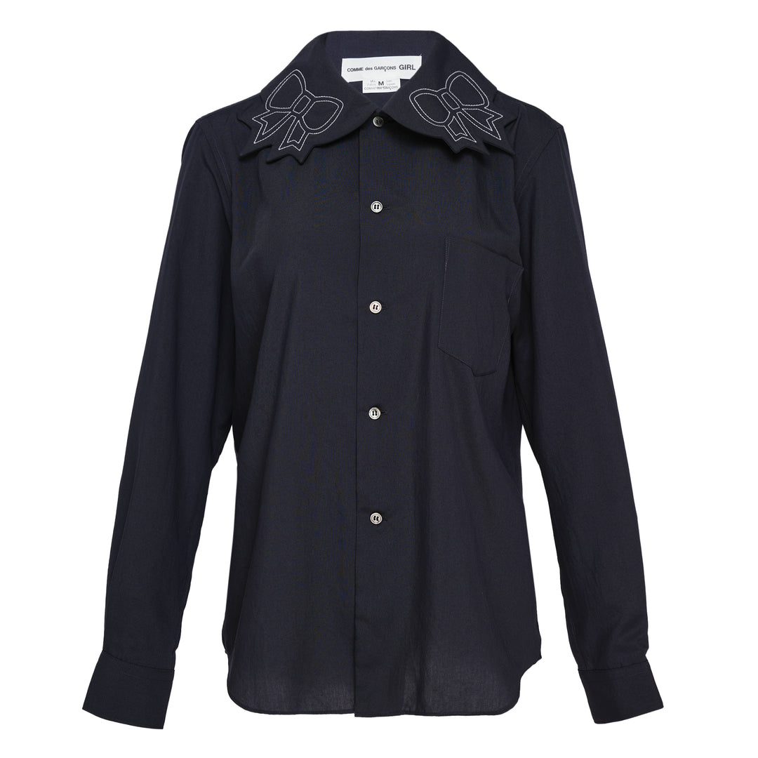 COMME des GARCONS GIRL Polyester Spun Broad Stitch Blouse – Available at Club 21, Official Retailer in Singapore, Malaysia & Thailand with Global Shipping Online