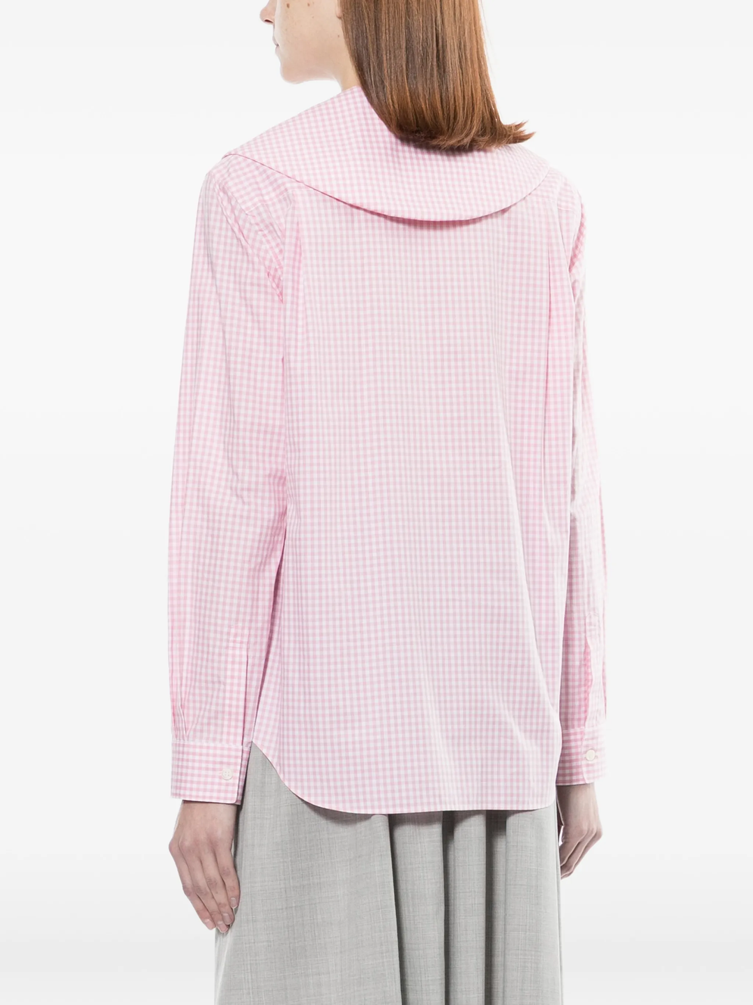 Cotton Poplin Gingham Check Blouse