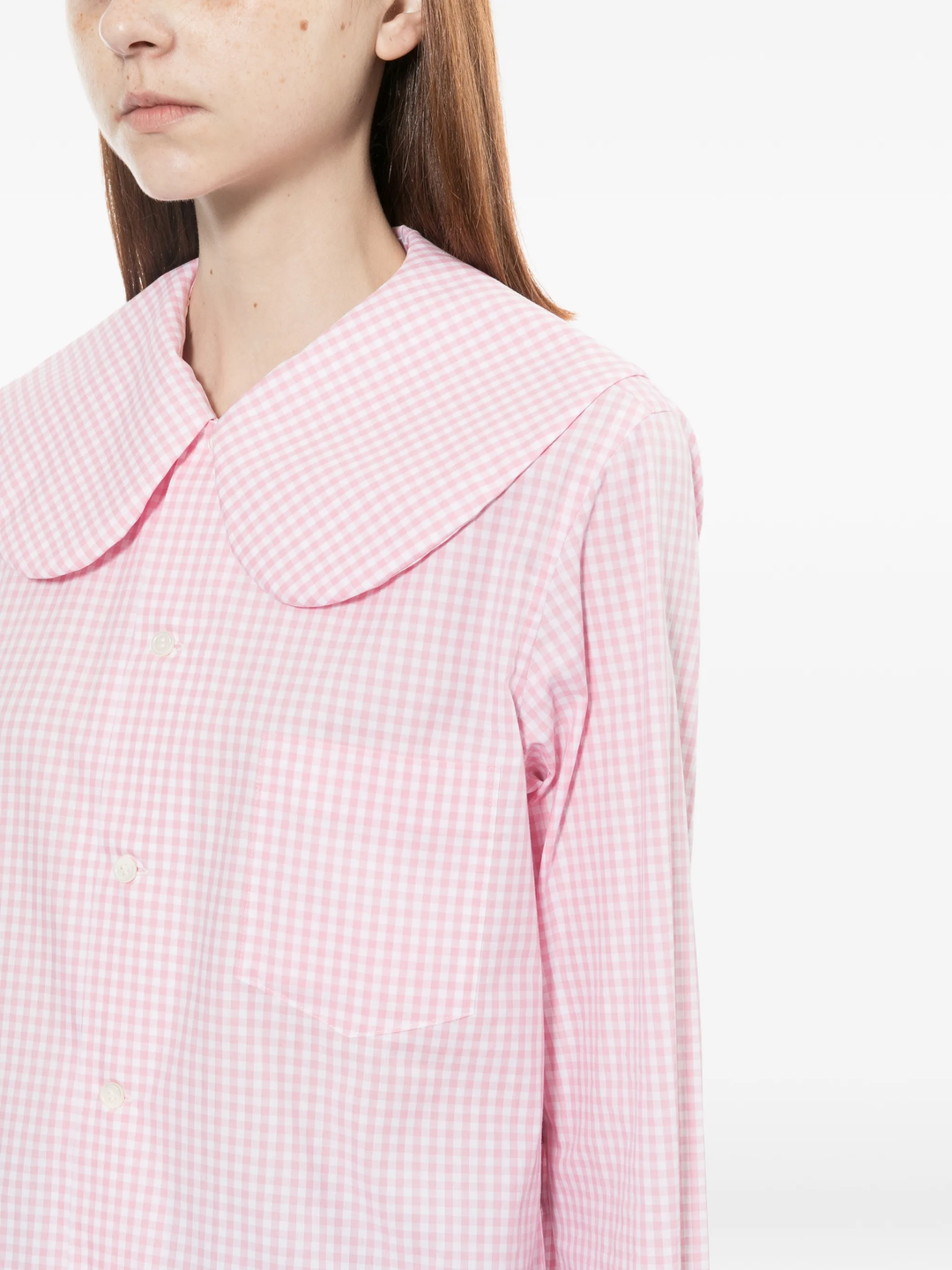 Cotton Poplin Gingham Check Blouse