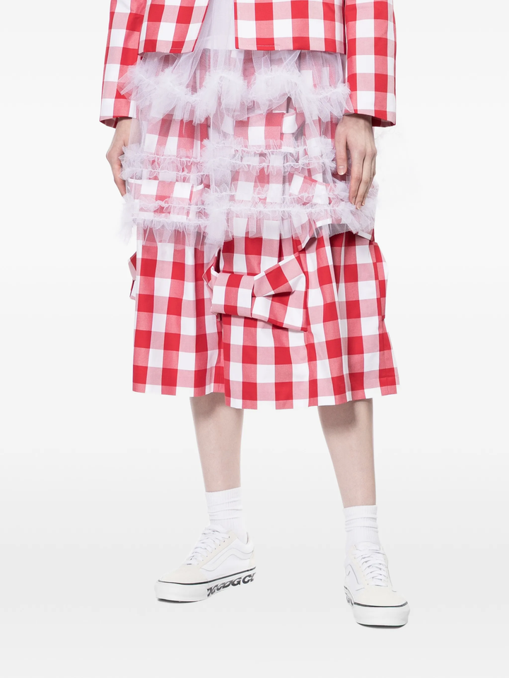 Cotton Big Gingham Check Skirt