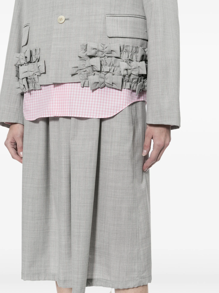 Wool Tropical Colour Stripe Skirt