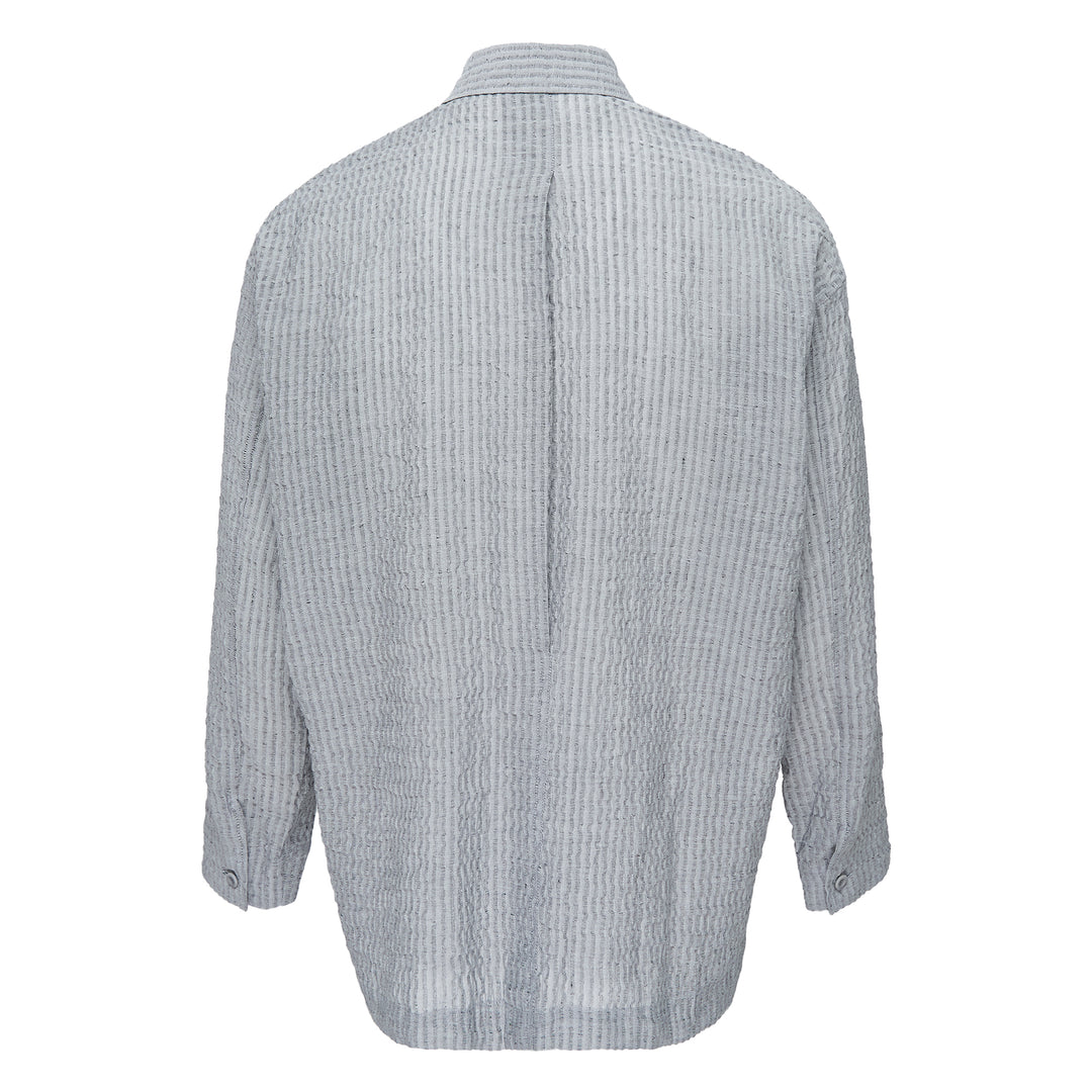 IM MEN Stripe Linen Shrink Long Sleeve Shirt – Available at Club 21, Official Retailer in Singapore, Malaysia & Thailand with Global Shipping Online
