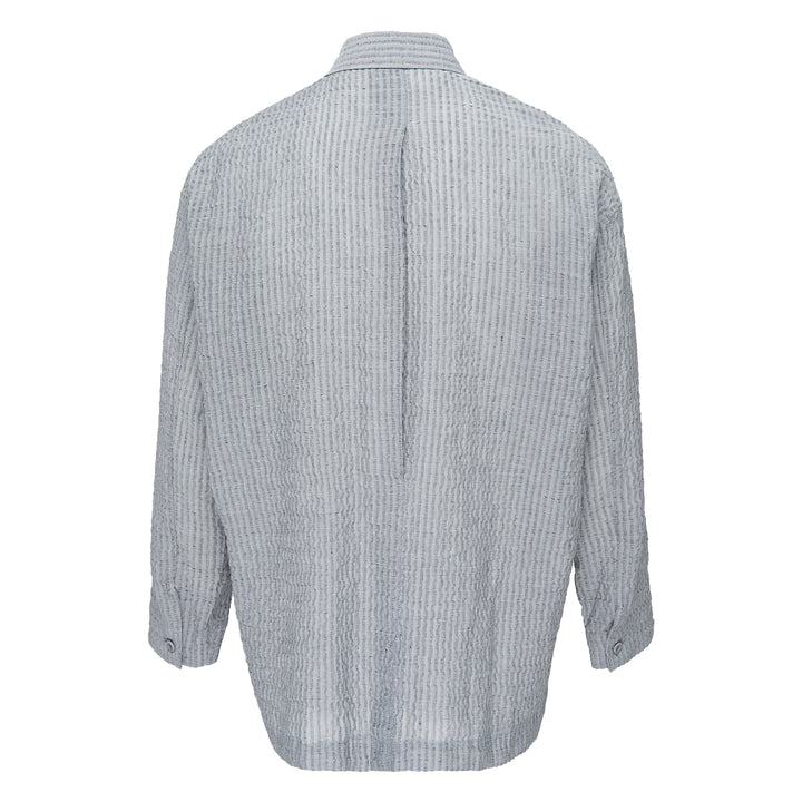IM MEN Stripe Linen Shrink Long Sleeve Shirt – Available at Club 21, Official Retailer in Singapore, Malaysia & Thailand with Global Shipping Online