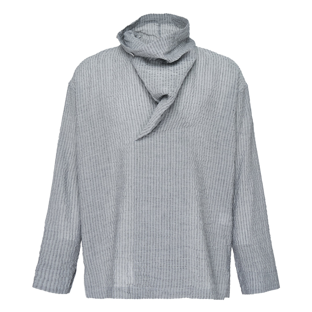 IM MEN Stripe Linen Shrink Long Sleeve Shirt – Available at Club 21, Official Retailer in Singapore, Malaysia & Thailand with Global Shipping Online