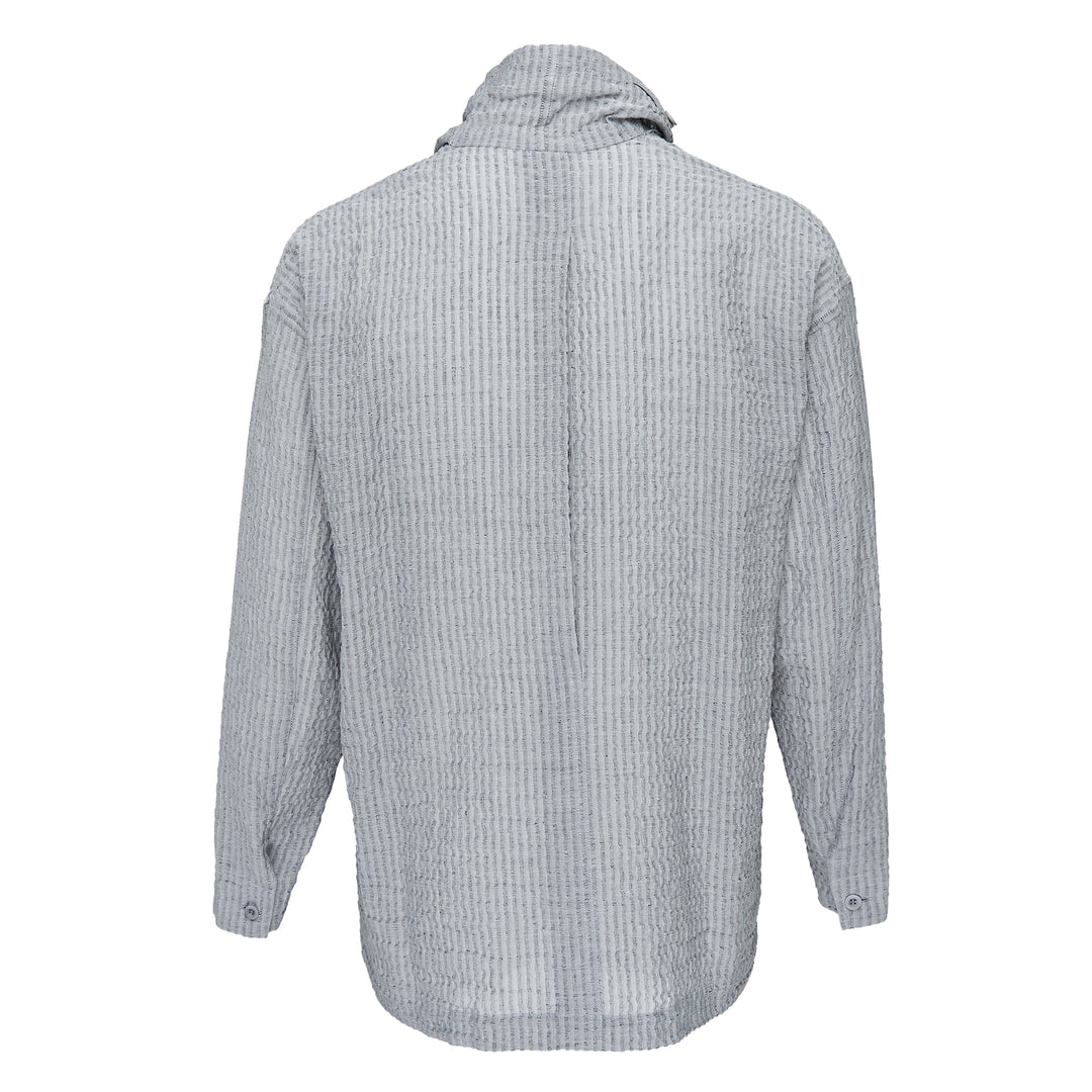 IM MEN Stripe Linen Shrink Long Sleeve Shirt – Available at Club 21, Official Retailer in Singapore, Malaysia & Thailand with Global Shipping Online