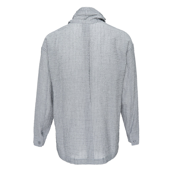 IM MEN Stripe Linen Shrink Long Sleeve Shirt – Available at Club 21, Official Retailer in Singapore, Malaysia & Thailand with Global Shipping Online