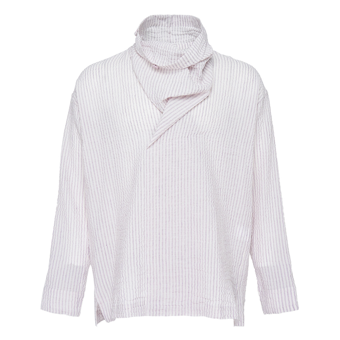 IM MEN Stripe Linen Shrink Long Sleeve Shirt – Available at Club 21, Official Retailer in Singapore, Malaysia & Thailand with Global Shipping Online