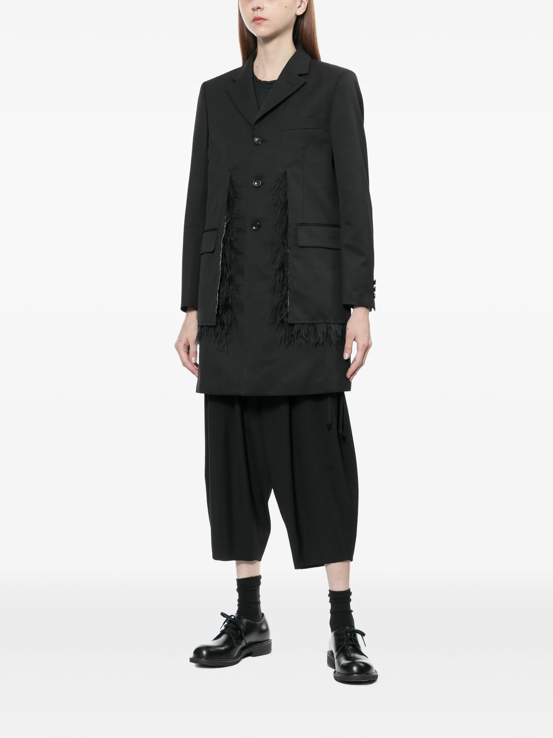Polyester Wool Gabardine Coat