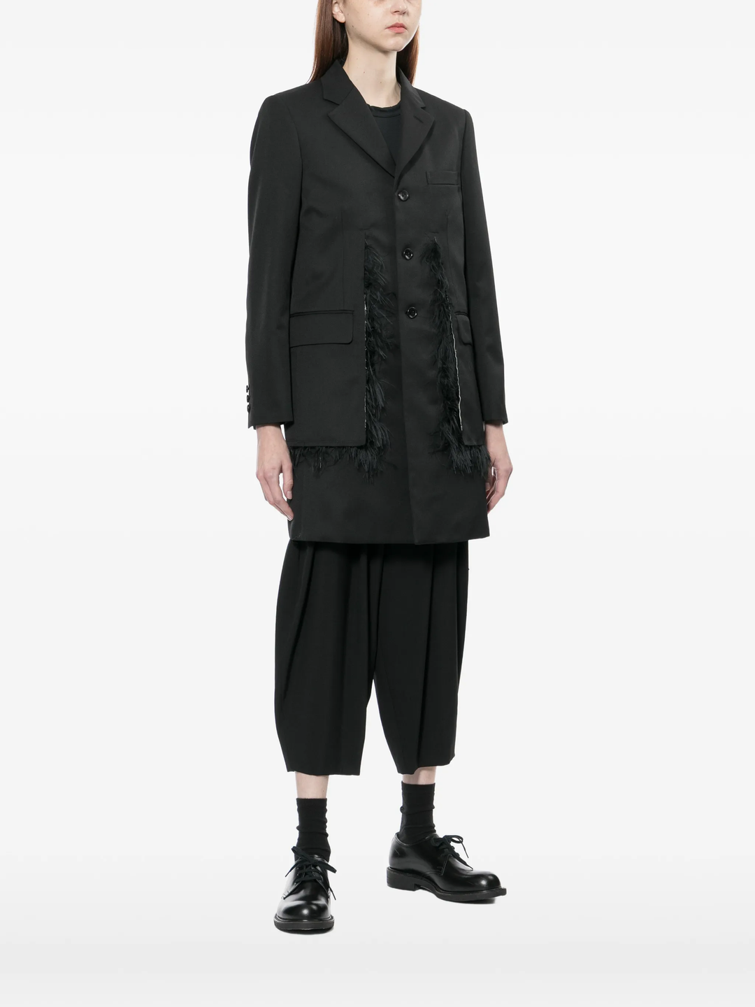 Polyester Wool Gabardine Coat