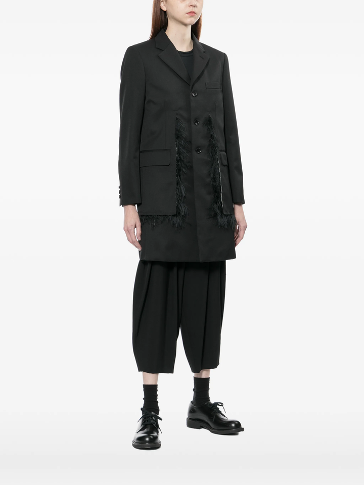 Polyester Wool Gabardine Coat