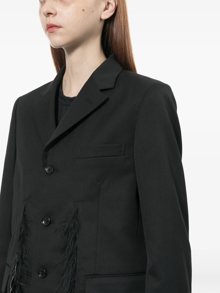 Polyester Wool Gabardine Coat