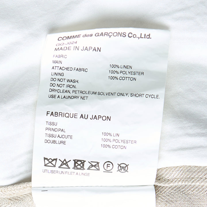 COMME des GARCONS Linen Herringbone x Polyester Jacket – Available at Club 21, Official Retailer in Singapore, Malaysia & Thailand with Global Shipping Online
