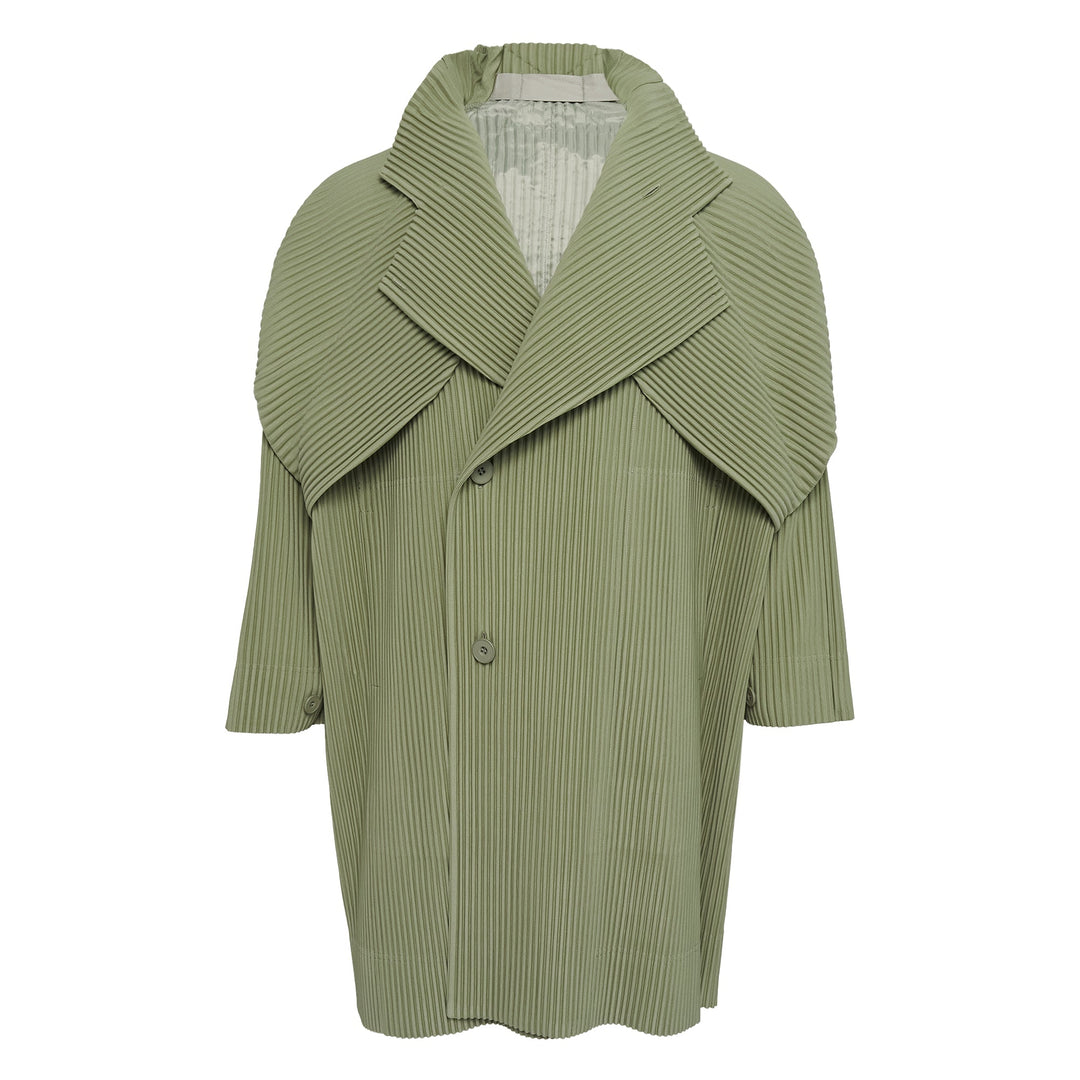 Cover And Fold Pleated Coat