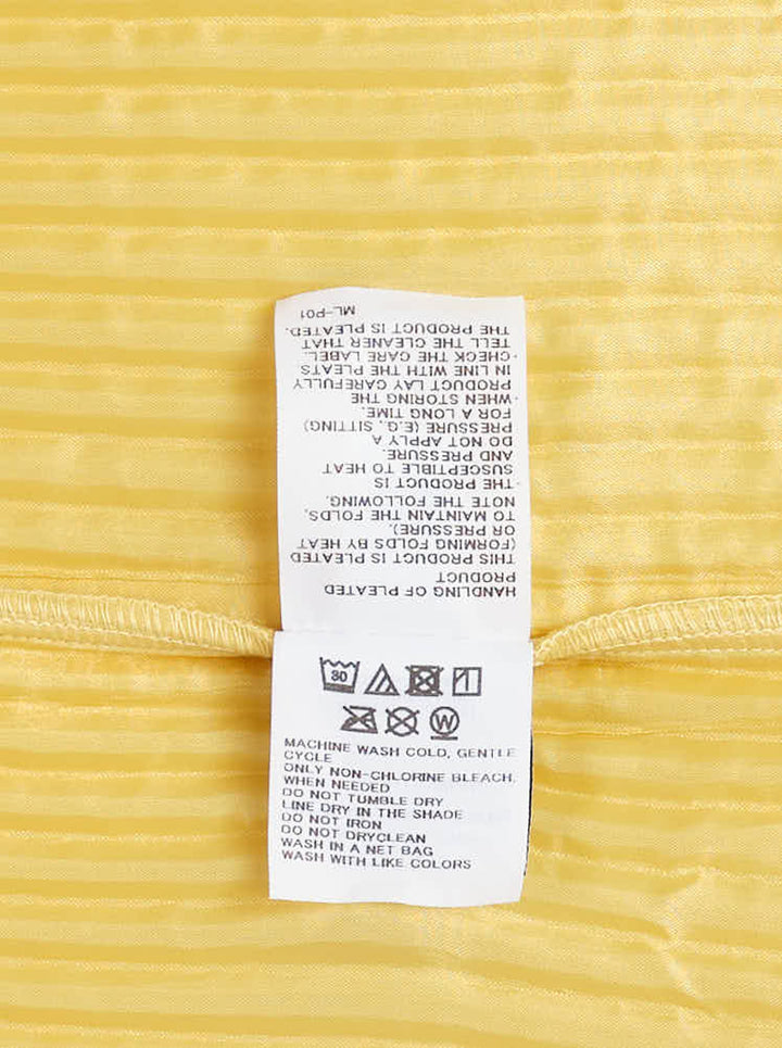 Homme Plissé Issey Miyake Tailored Pleats 2 yellow pleated jacket with notched lapels and two-button front, shown front view - view 3