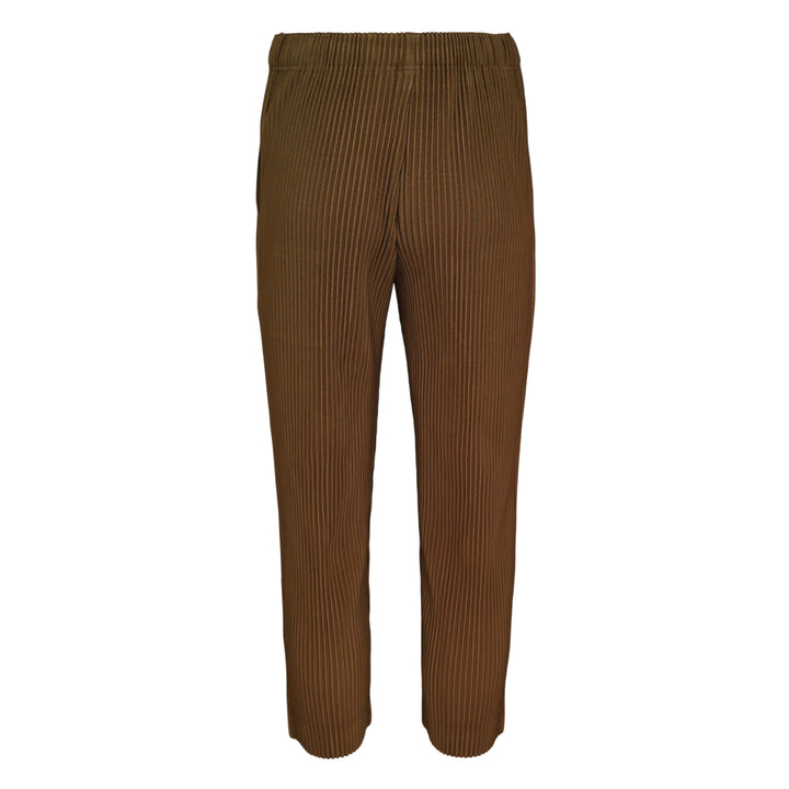 Homme Plissé Issey Miyake Color Pleats pleated pants in olive brown with all-over vertical pleating and straight-leg silhouette