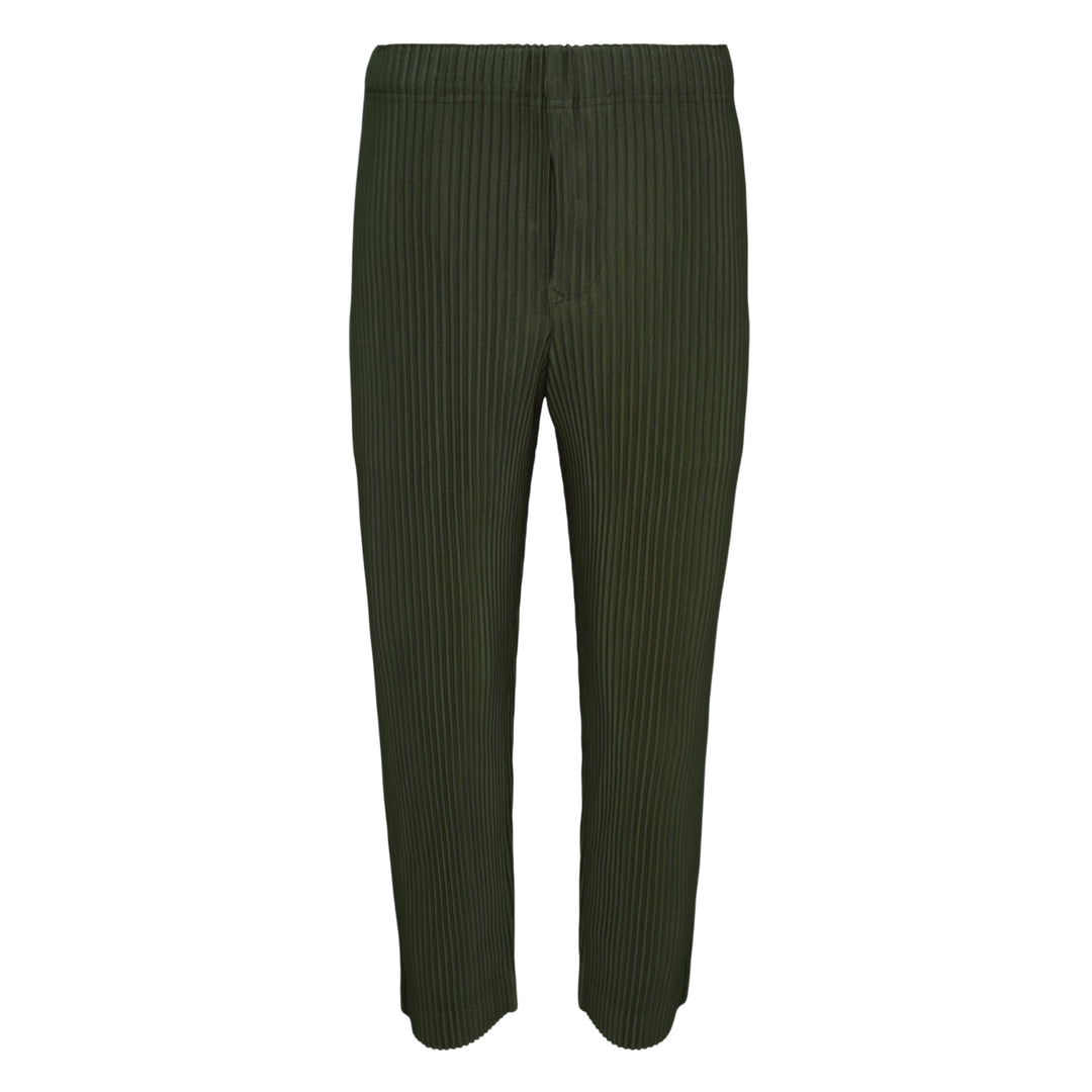 Homme Plissé Issey Miyake Color Pleats pleated pants in olive brown with all-over vertical pleating and straight-leg silhouette