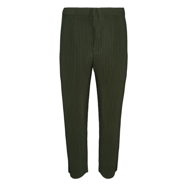 Homme Plissé Issey Miyake Color Pleats pleated pants in olive brown with all-over vertical pleating and straight-leg silhouette