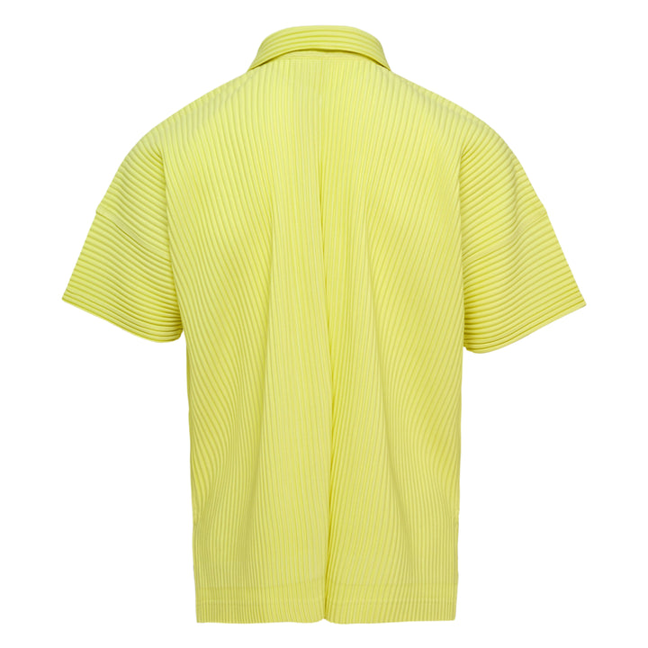 Homme Plissé Issey Miyake Monthly Colors May black pleated short-sleeve button-front shirt with spread collar and signature micro-pleated texture