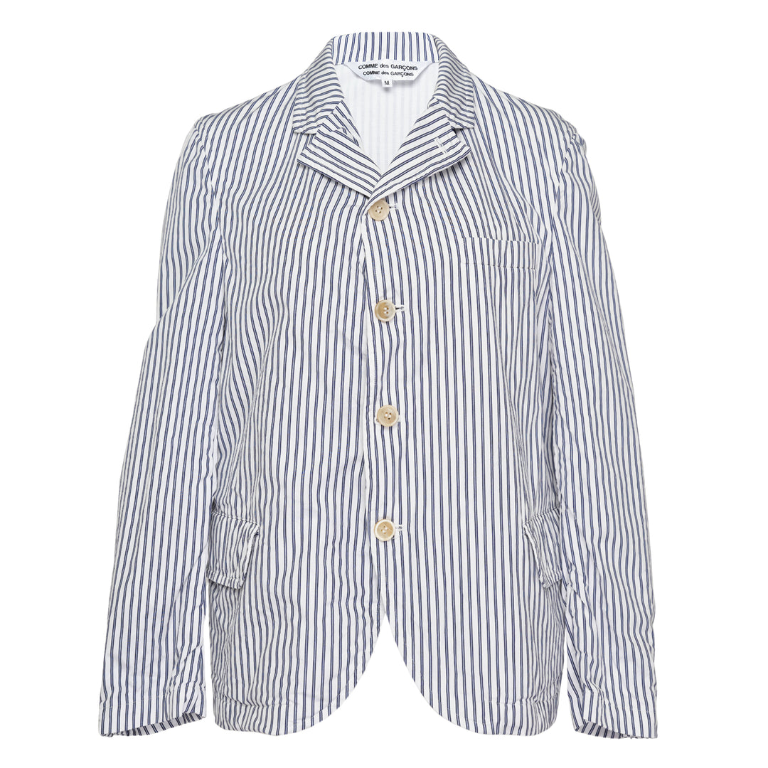 Cotton Broad Stripe 2 Pattern Blazer