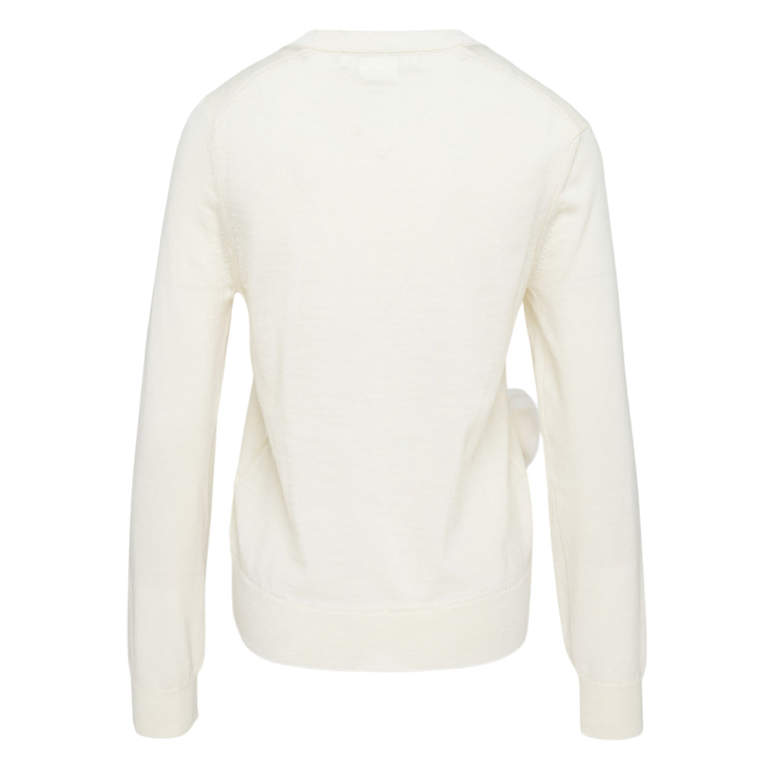 Wool Jersey x Flower Embroidered Top