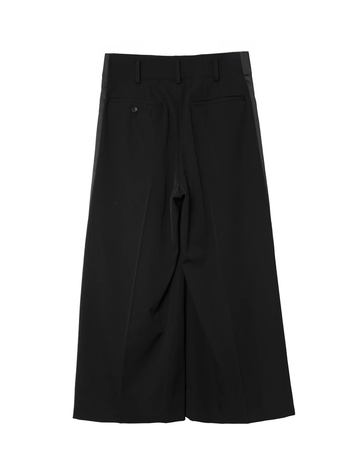 Wool Gabardine x Polyester Satin Pants