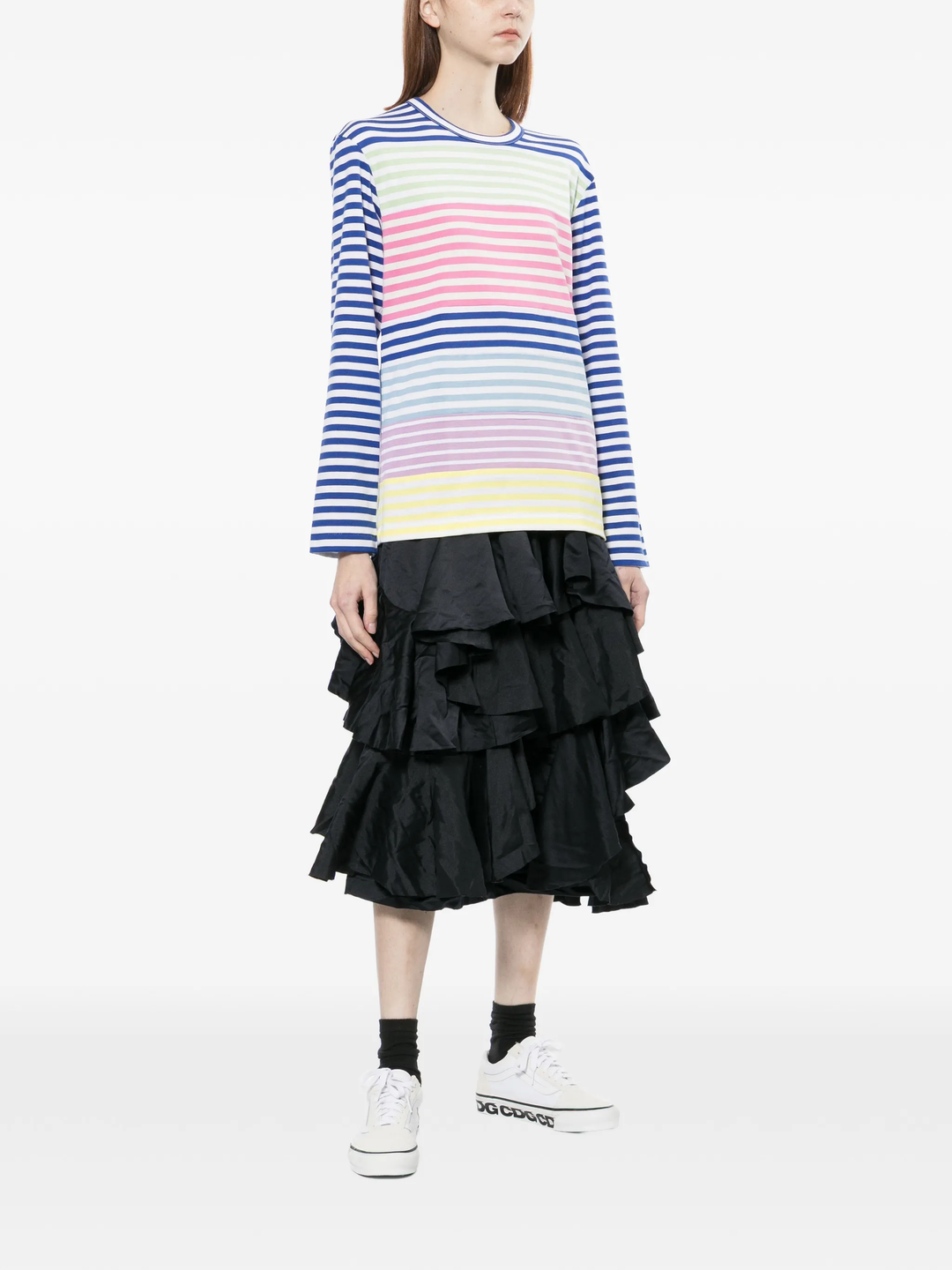 Cotton Stripe Colored Pattern Tee