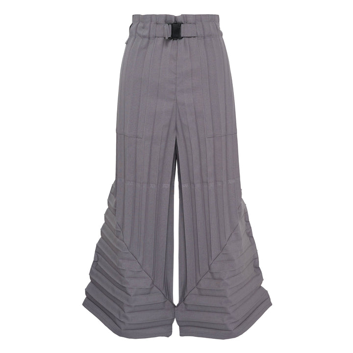 Color Pleats Bottom Pants