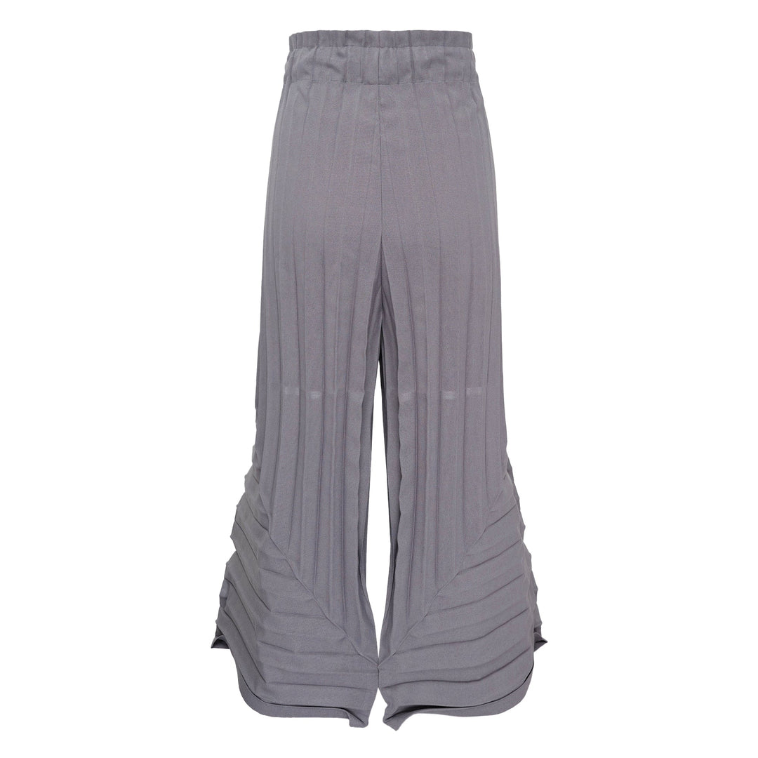 Color Pleats Bottom Pants
