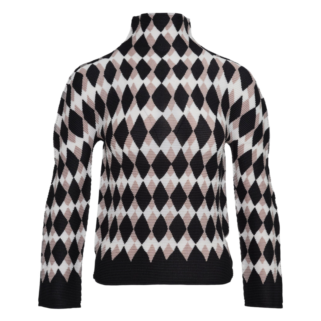 Diamond Long Sleeve High Neck Top