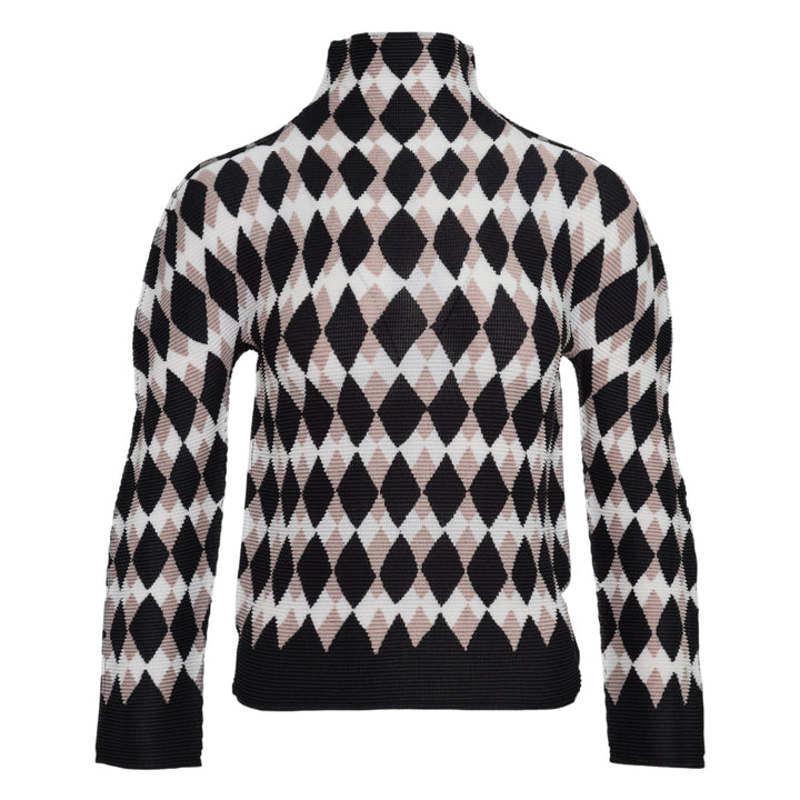 Diamond Long Sleeve High Neck Top