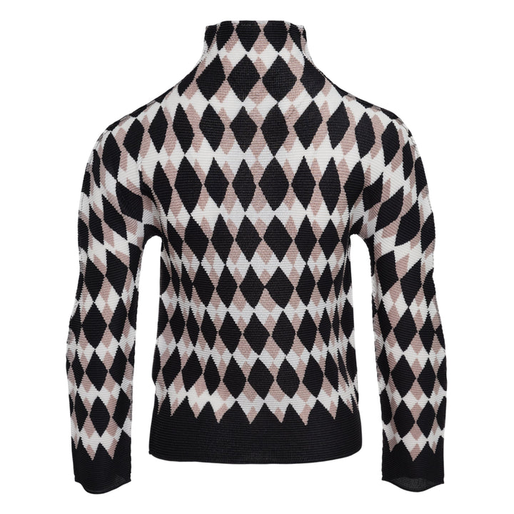 Diamond Long Sleeve High Neck Top