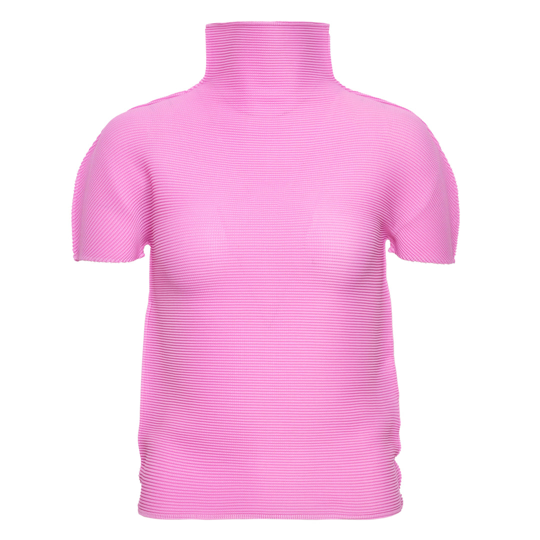 Stretch Pleats Short Sleeve Top