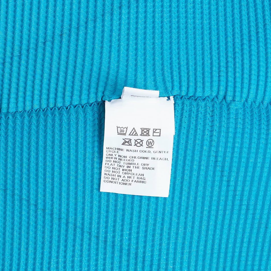 Stretch Pleats Short Sleeve High Neck Top